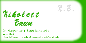 nikolett baun business card